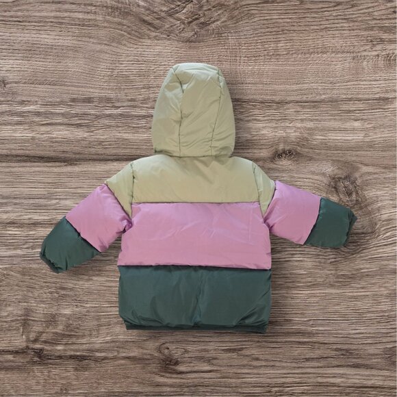 NWT Swiss Tech Toddler Heavyweight Puffer Jacket Size 18M / Purple & Green Multi - Picture 2 of 7